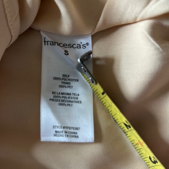 Francesca’s Clarette Tiered Mini Skirt with Sequins Champagne Color Cruise Wear - Picture 4 of 7